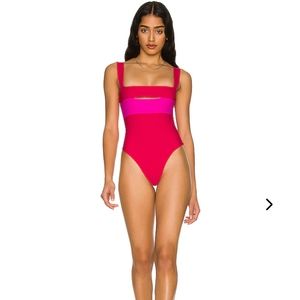 Revolve Lovers + Friends daytona one piece swimsuit size S red and pink color